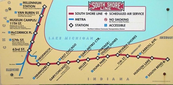 Zdjęcie ze Stanów Zjednoczonych - Linia kolejowa South Shore Line