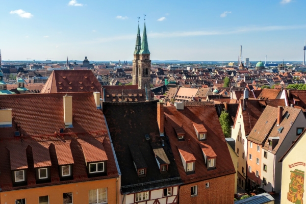 Zdjęcie z Niemiec - z zamkowego wzgórza roztacza się piękna panorama na Norymbergę...