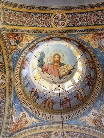 Zdjęcie z Bułgarii - z sufitu na kopule spogląda z góry Pantokrator