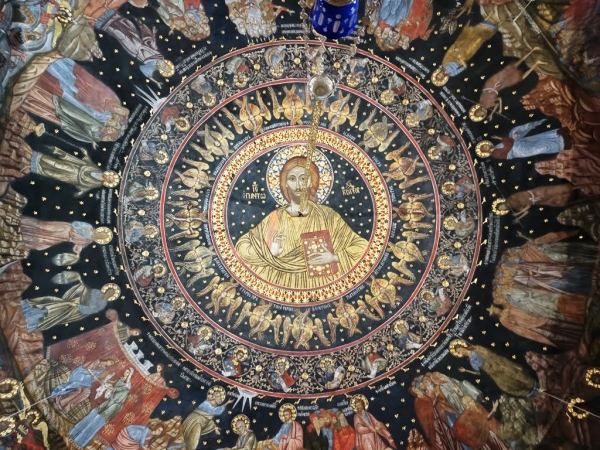 Zdjęcie z Bułgarii - i tutaj również w góry spoglada na nas Pantokrator; bardzo częsty widok w prawosławnych cerkwiach