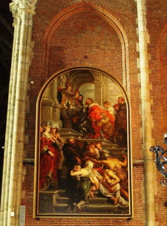 Zdjęcie z Belgii - inne cenne dzieło w tym kościele to obraz mistrza Rubensa pt " Św. Bawon przybywający do 