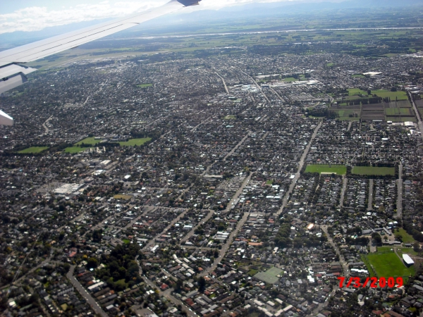 Zdjęcie z Nowej Zelandii - Christchurch z lotu...