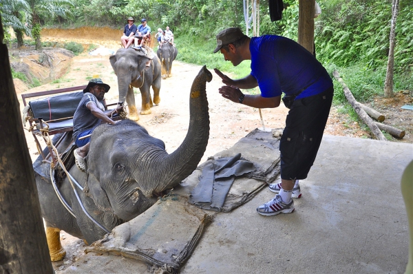 Zdjęcie z Tajlandii - Przywitanie ze sloniem