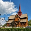 Zdjęcie z Norwegii - śliczny, maleńki Ringebu stavkirke w przepięknej okolicy Doliny Gudbrandsdalen