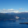 Zdjęcie z Włoch - Widok w kierunku Wysp Borromejskich. W tle bialy Monte Rosa