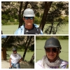 Zdjęcie z Hiszpanii - przed wejściem na teren El Caminito del Rey- dostajemy "twarzowe" kaski :)