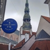 Zdjęcie z Łotwy - wieża ma 123 m wysokości; wjeżdża się na nią windą i podziwia wspaniałą panoramę miasta; zatem