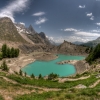 jezioro lodowcowe - Zdjęcie jezioro lodowcowe - w dolinie Val Veny, na trasie Tour du Mont Blanc